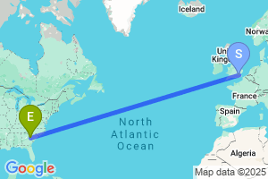 Map of the flight from London City to Augusta