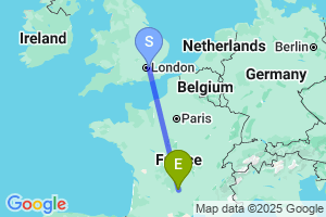 Map of the flight from London City to Aurillac Tronquiere