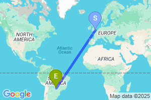 Map of the flight from London City to Campo Grande