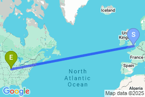 Map of the flight from London City to Decatur