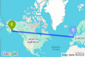 Map of the flight from London City to Homer