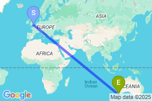 Map of the flight from London Gatwick to Albany