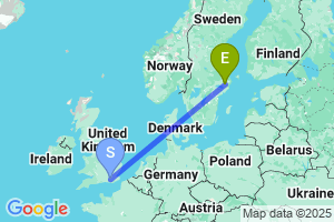 Map of the flight from London Gatwick to Stockholm Arlanda
