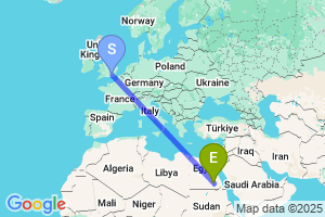 Map of the flight from London Gatwick to Aswan