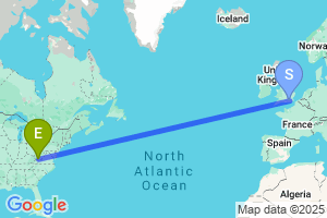 Map of the flight from London Gatwick to Beckley