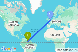 Map of the flight from London Gatwick to Boa Vista