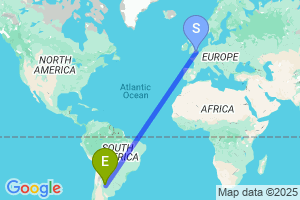 Map of the flight from London Gatwick to Cordoba