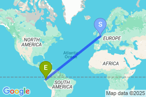 Map of the flight from London Gatwick to Cuenca