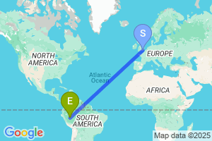 Map of the flight from London Gatwick to Cruzeiro Do Sul