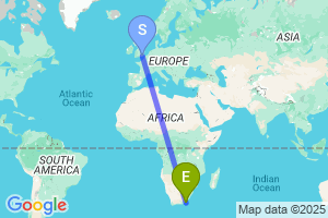 Map of the flight from London Gatwick to East London