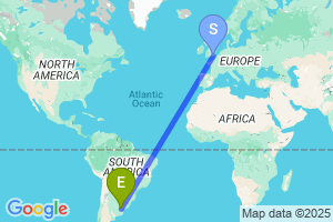 Map of the flight from London Gatwick to Buenos Aires Ministro Pistarini