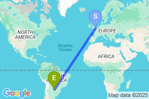 Map of the flight from London Gatwick to Formosa