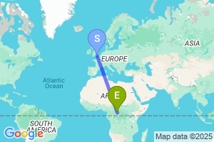 Map of the flight from London Gatwick to Gemena