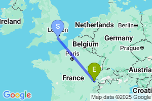 Map of the flight from London Gatwick to Geneva