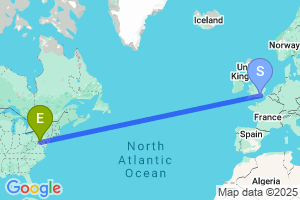 Map of the flight from London Gatwick to Hagerstown