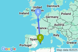 Map of the flight from London Gatwick to Ibiza