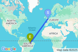 Map of the flight from London Gatwick to Imperatriz