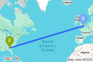 Map of the flight from London Gatwick to Macon
