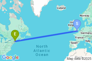 Map of the flight from London Gatwick to Manchester