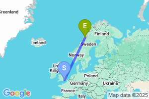 Map of the flight from London Gatwick to Mo I Rana Rossvoll