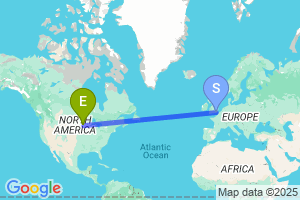 Map of the flight from London Gatwick to Minneapolis