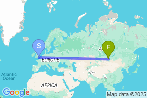 Map of the flight from London Gatwick to Moron