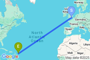 Map of the flight from London Gatwick to Newcastle