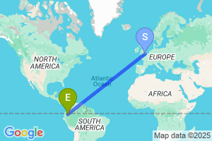 Map of the flight from London Gatwick to Coca