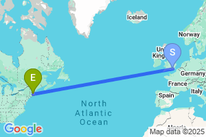 Map of the flight from London Gatwick to Worcester