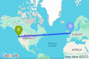 Map of the flight from London Gatwick to Portland