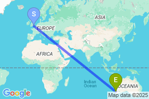 Map of the flight from London Gatwick to Perth