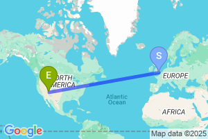 Map of the flight from London Gatwick to Page