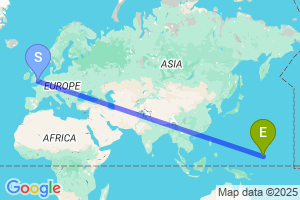 Map of the flight from London Gatwick to Pallikir
