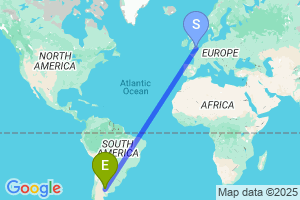 Map of the flight from London Gatwick to Santa Rosa