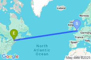 Map of the flight from London Gatwick to Rutland