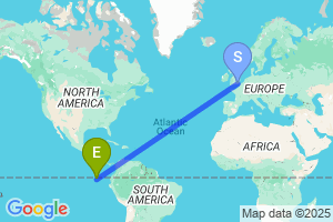 Map of the flight from London Gatwick to San Cristobal