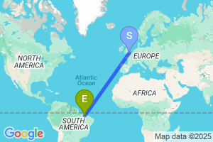 Map of the flight from London Gatwick to Sao Luiz