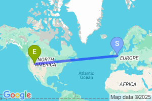 Map of the flight from London Gatwick to Hailey