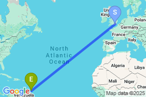 Map of the flight from London Gatwick to A. N. R. Robinson International