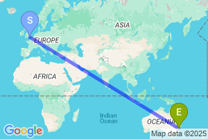 Map of the flight from London Gatwick to Tamworth