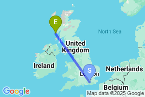 Map of the flight from London Gatwick to Fidden