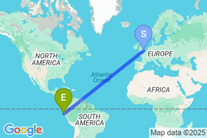 Map of the flight from London Gatwick to Talara