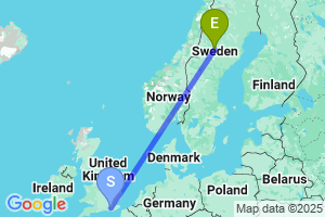 Map of the flight from London Gatwick to Vilhelmina Sagadal