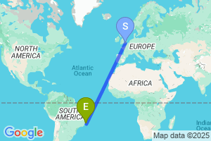 Map of the flight from London Gatwick to Vitoria