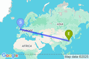 Map of the flight from London Gatwick to Wuhan