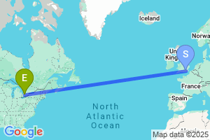 Map of the flight from London Gatwick to London