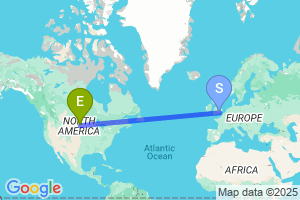 Map of the flight from London Heathrow to Aberdeen