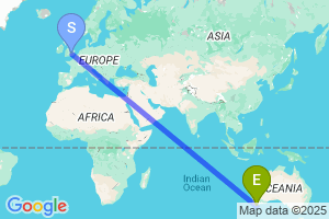 Map of the flight from London Heathrow to Albany