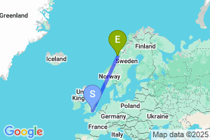 Map of the flight from London Heathrow to Bronnoysund Bronnoy