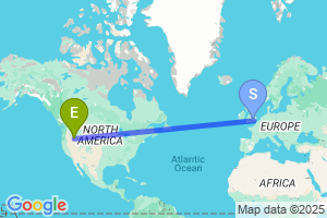 Map of the flight from London Heathrow to Boise